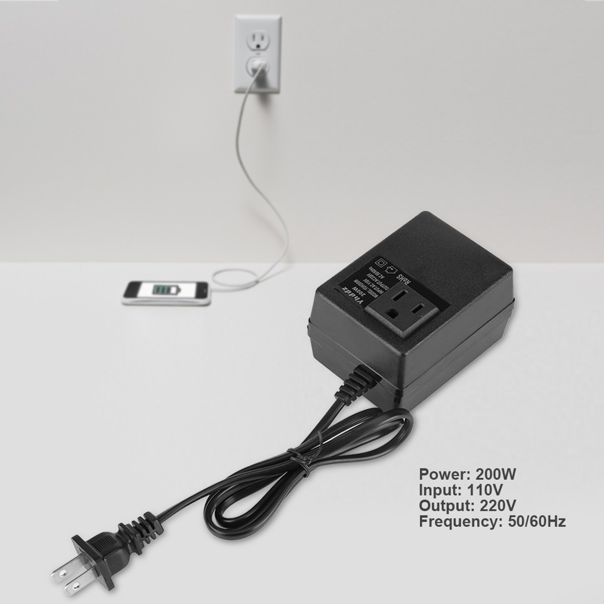 AVANT TOI 225SD2202SSMVVV01064 関税送料込 200W Journey Travel Adapter 110V To 220V Voltage Power