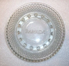 Vintage Ramada Inn  Advertising Ashtray CLEAR GLASS Cigarette Ash Tray