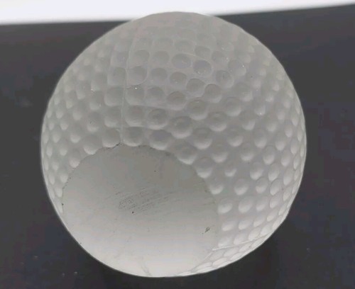 Frosted Crystal Paperweight Dimpled Golf Ball Or Death Star 2.5" Tall - 1.2 Lb - Picture 3 of 4