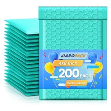 Poly Bubble Mailer 4x8" 200pcs Small Padded Envelope Mailing Bags 4x7 Teal #000