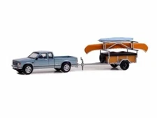 Greenlight 1:64 Hitch & Tow 1988 GMC S-15 Sierra w/ Canoe Kayak Trailer 32250C
