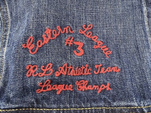 CHAQUETA DE MEZCLILLA POLO RL RALPH LAUREN 1967 BALONCESTO LIGA CAMPEONES TALLA XL - Imagen 4 de 6