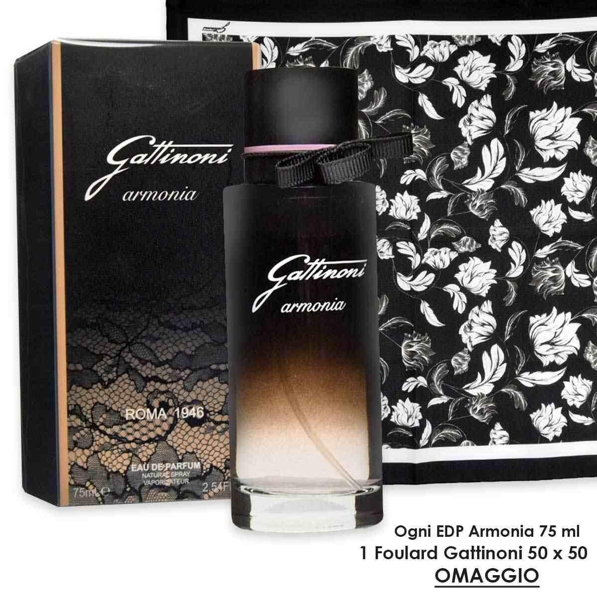 Profumo Eau De Parfum  Donna Gattinoni Armonia 75ml Foulard Regalo Made in Italy