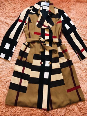 NWOT Ailoiyou Women’s Plaid Belted Trench Size XL