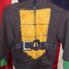 Boy's Size XS 4-5 Teenage Mutant Ninja Turtles Michelangelo Zip Up Sweatshirt