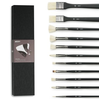 ARTIFY Oil Paint Brush Set - 11 Pieces | Professional Artist Paint Brush Set ...