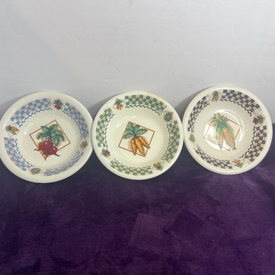 (3) Set Tabletops Unlimited Fresh Vegetables  BEET - Corn - Carrot - Soup Bowls