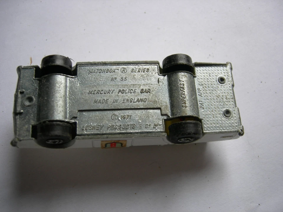 Matchbox Mercury Police Car 1971 '# 55 Made In England - Bild 4 von 4