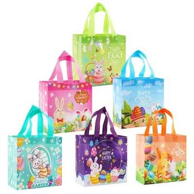 Bwhrmt Easter Basket Egg Hunt Bags Bunny 1 Count (Pack of 6), 6PCS Design1 