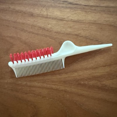 Vintage Comb Brush Combo Back to Back Rat Tail Small Thumb Grip 6.75''