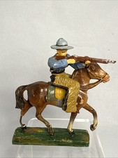 Elastolin Cowboy Horse Rider w/ Rifle Germany Vintage Composition Figure