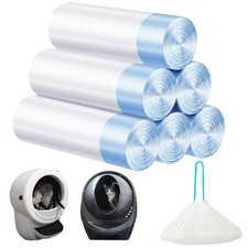 Cat Litter Bags 120 Count,26.37"x15.74" Drawstring Close Litter Box Liners fo...