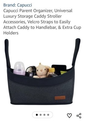 NEW Capucci Universal Stroller Parent Organizer Storage Caddy Accessory