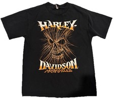 T-shirt Harley Davidson taglia media nera 2016 verde bowling Kentucky con licenza 