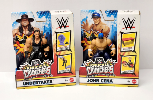 WWE Knuckle Crunchers - Action Figure John Cena Con Accessori, 10 Cm - 3