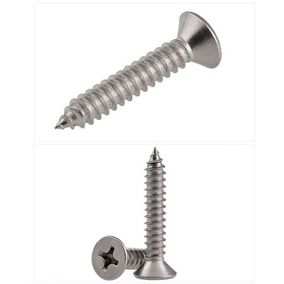 50pcs M5 x 16mm Phillips Countersunk Flat Head Screws Self Tapper A2 Stainless