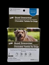 Bayer Quad Chewable Dewormer for Medium Size Dogs