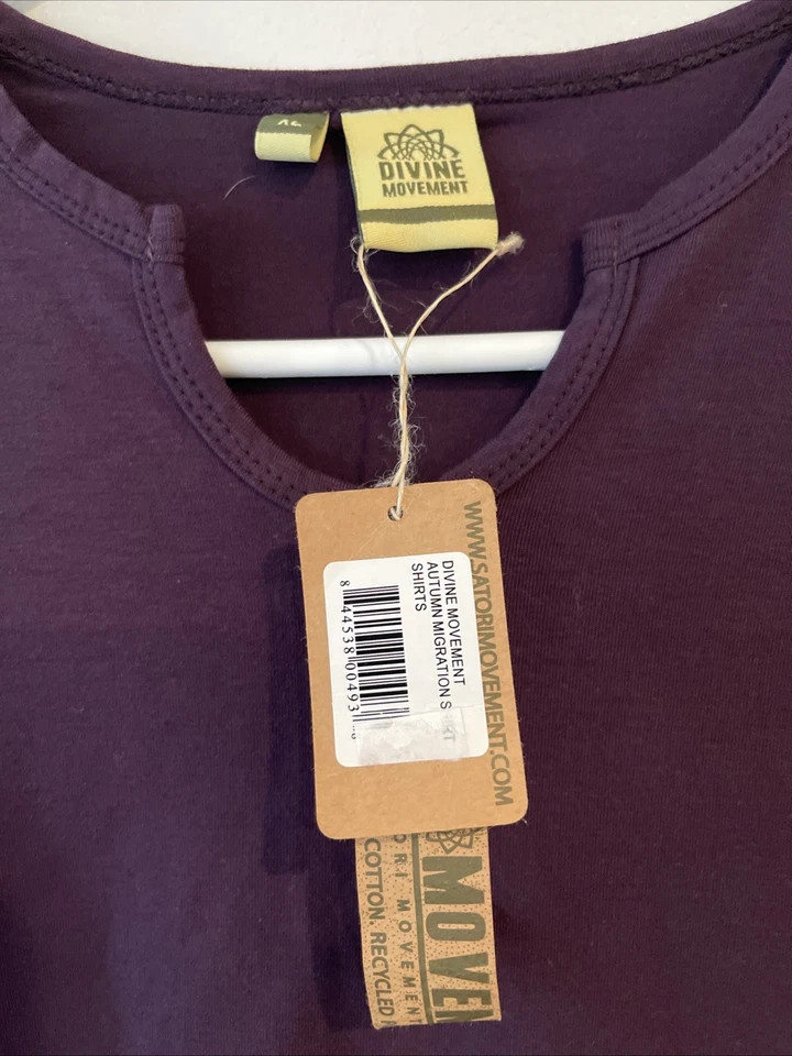 Camisa Top Satori Movimiento Divino MIGRACIÓN DE OTOÑO Púrpura XL NUEVA CON ETIQUETAS Foto 3 de 4