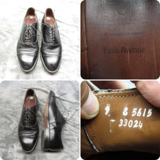 Allen Edmonds Dress Shoes Mens 9 D Black Park Avenue Leather Lace-Up Oxford