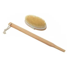 Durable Natural Long-Handled Bath Shower Body Back Dry Skin Spa Scrubber Brush A