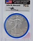 2013 W Burnished Silver Eagle Mercanti Signed Blue Ring PCGS SP70  (BT1313)