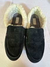  591 OluKai Ku'una Women's Black Shearling Leather Slippers