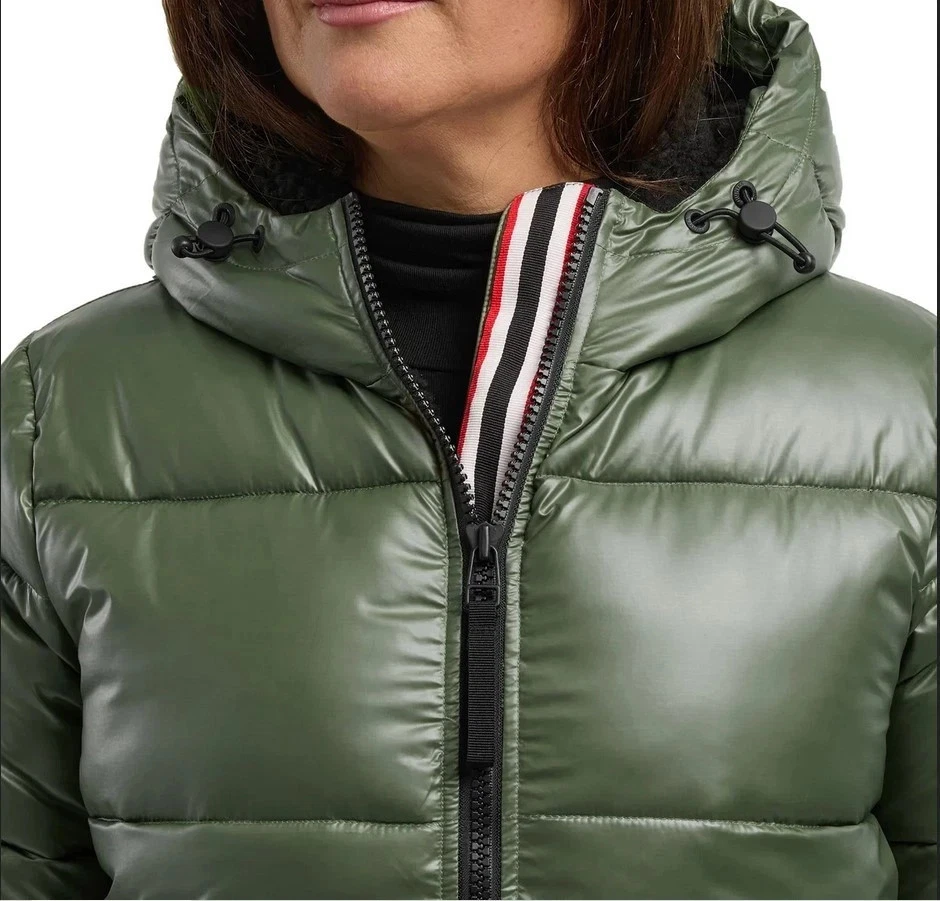 NEW Hunter Women's M Mid Length Puffer Coat Hood & Zipper Closure Polyester - Image 4 of 4