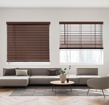 Cordless 2" Signature Faux Wood Blind 29" W x 48" H Bark Brown