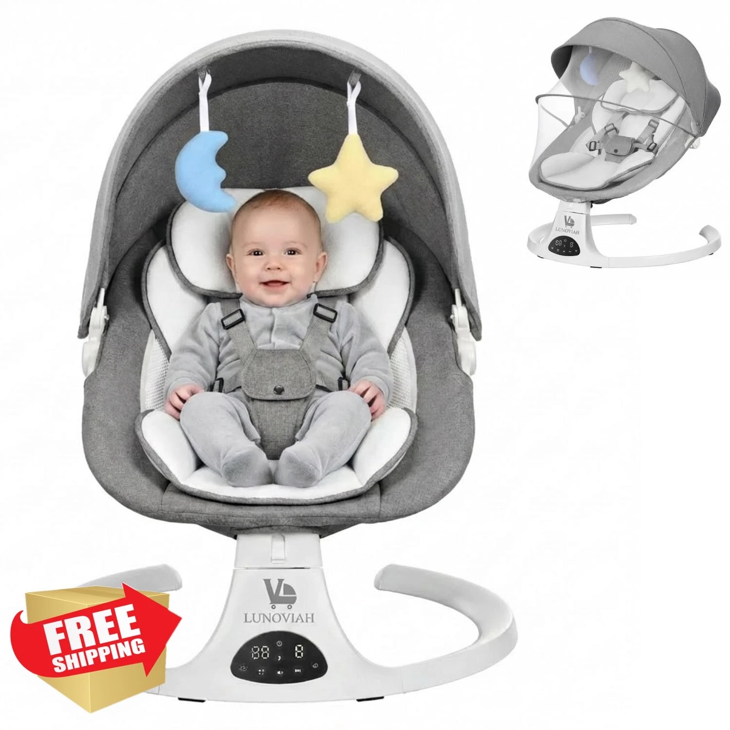 Baby Swing Infant Newborn 3-in-1 Portable Rocker Chair Music