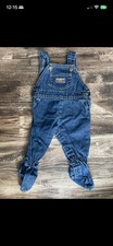 Vintage OshKosh B'gosh Blue Denim Footed Overall One-Piece 3-6 Months Snap