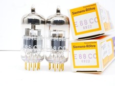 Matched Pair E88CC 6922 Siemens O-Getter silver A6 Code Röhre Tube NEW in BOX 02