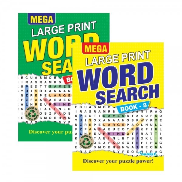 2 x A4 Word Search Puzzle Books Mega Large Print Books Puzzles Series 7 & 8