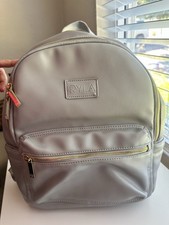 RYLA Diaper Bag Gray w/ Gold Hardware Insulated Bottle Pockets Backpack Unisex