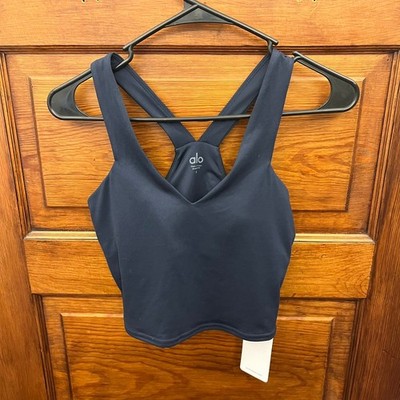 ALO Yoga Airbrush Real Bra Tank Navy Blue sz S NWT's $74 W9587R | eBay