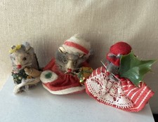 Vintage Little Mouse Co German & USA Made Lot of 3 Miniature Fur Figures