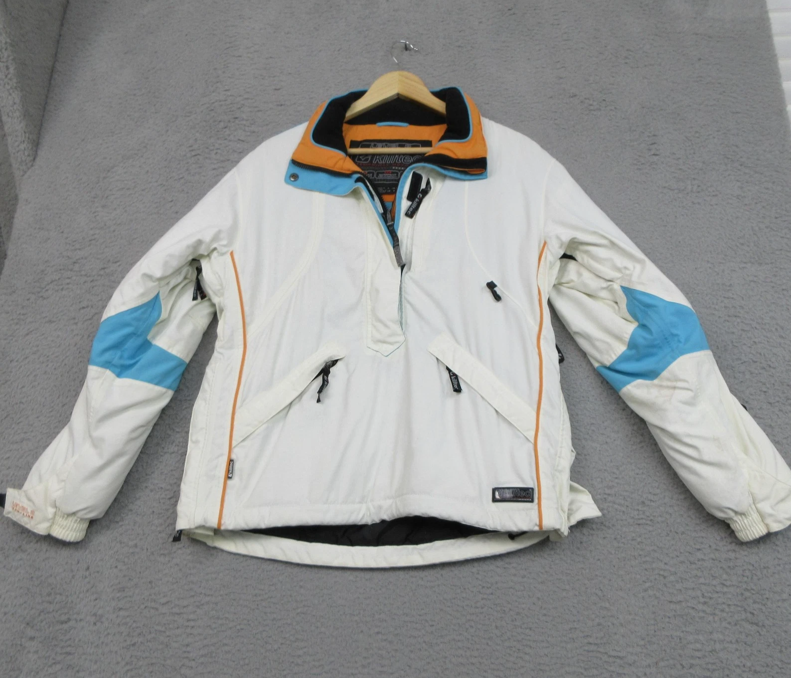 Killtec Jacket Womens 8 White Blue Ski Snowboard Waterproof Windproof Level 3