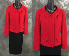 BEAUTIFUL St John jacket red knit suit blazer size 4