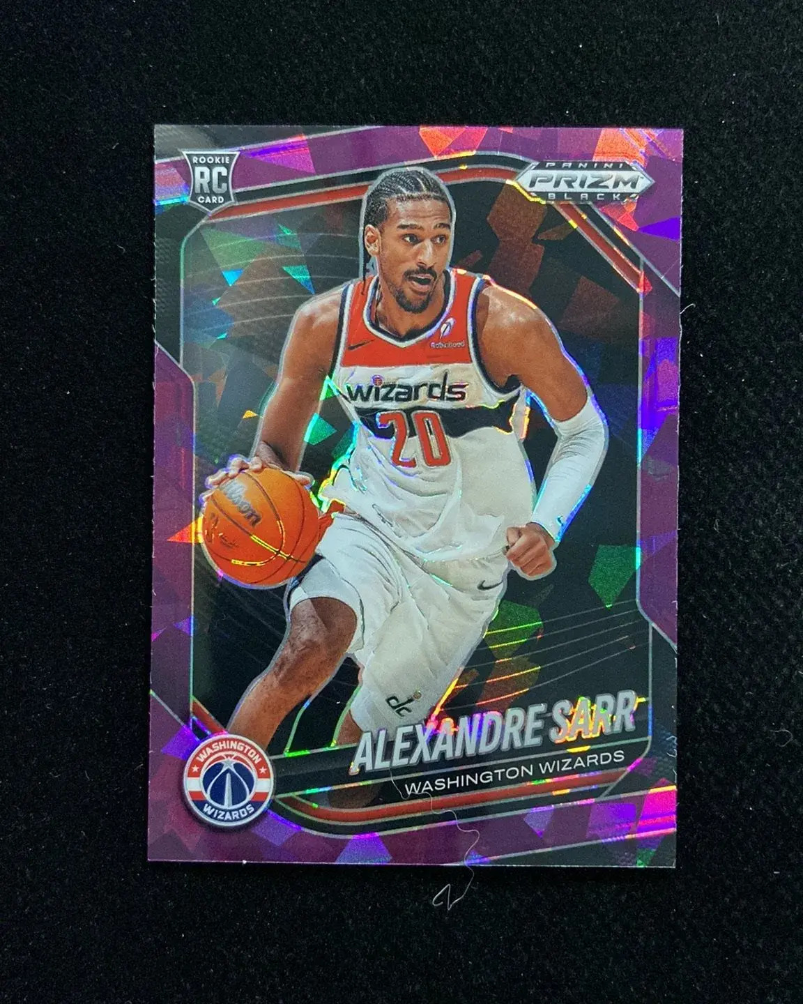 2024-25 Panini Prizm Black Purple Ice #46 Alexandre Sarr RC Rookie 64/149 VV74