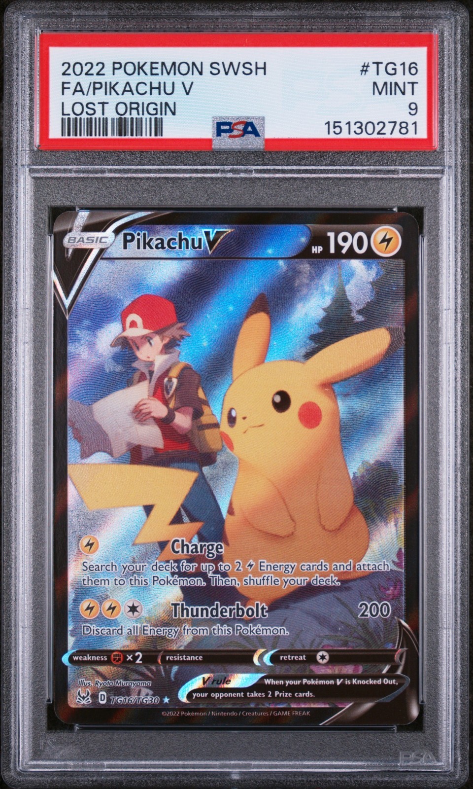 2022 Pokemon Sword & Shield Lost Origin Full Art/Pikachu V TG16