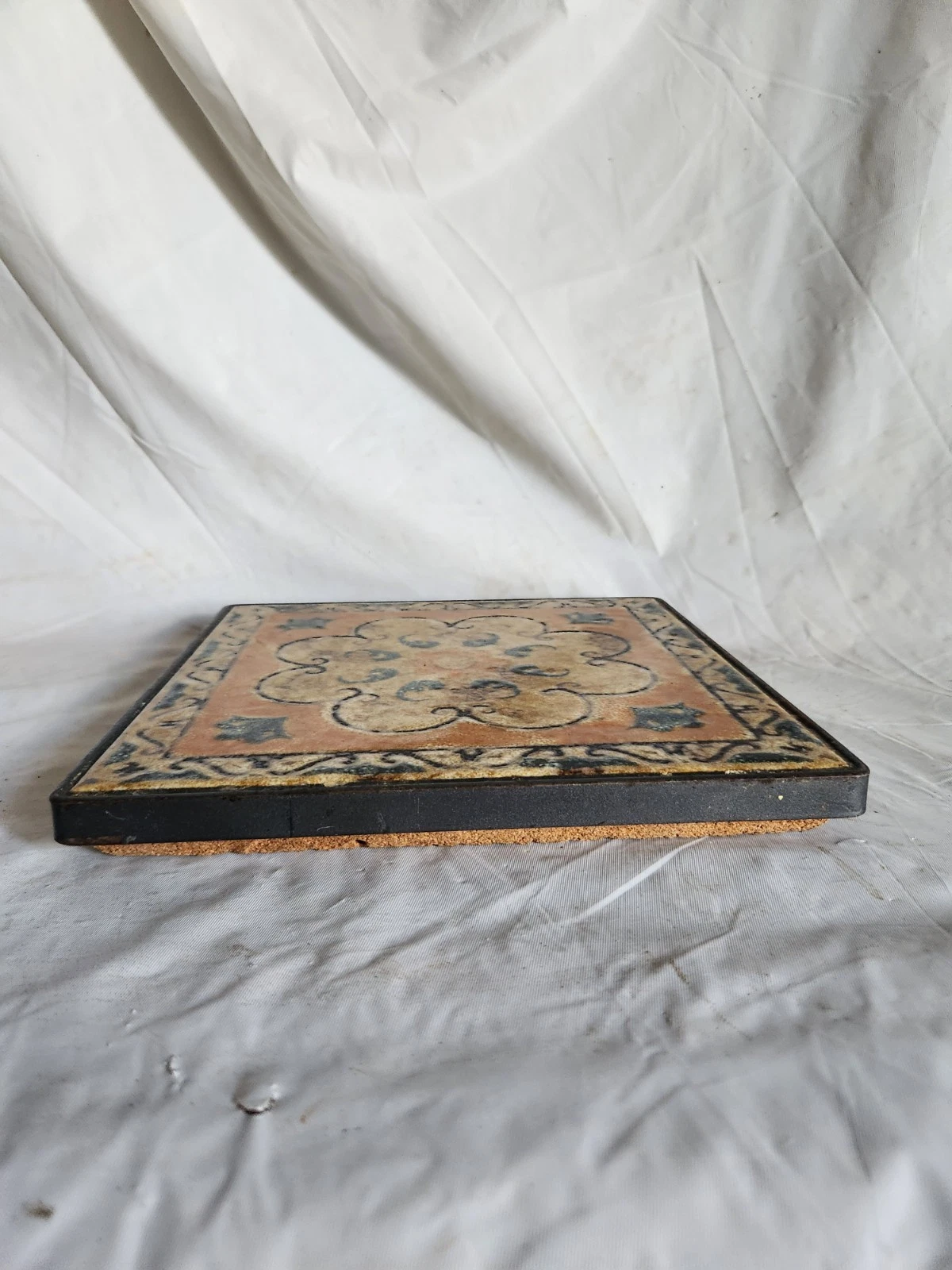 Vintage Mirasol Ceramic Tile Trivet Cork Back Italian Art Hot Plate Monterey CA - product detail image 12