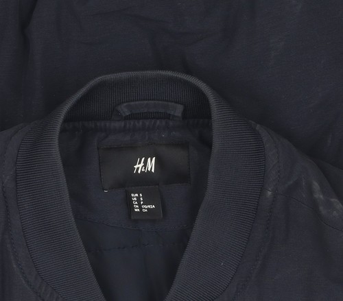 H&M Giubbotto Bomber Uomo Nero Taglia S Full Zip Casual - Foto 4 di 12