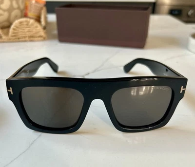 Tom Ford Fausto Sunglasses FT0711 Black/Gray 53-20-145mm With Case New - Image 1 of 4