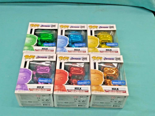 Funko Pop Avengers Endgame Hulk 499 Lot Of 6 Figures Green,Blue,Red Brand New