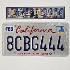 California License Plate ?? Repeating Triple Number 4 CA Tag 8CBG444