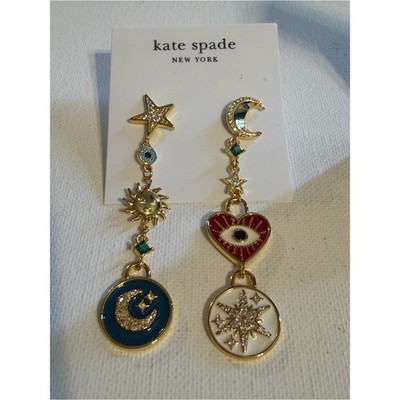 Kate Spade Like Magic Celestial Mismatched Drop Earrings NWT