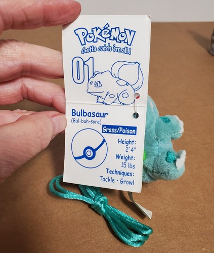 Pokemon Plush Bulbasaur Lanyard Keychain 90's New Condition with tags - Picture 4 of 5