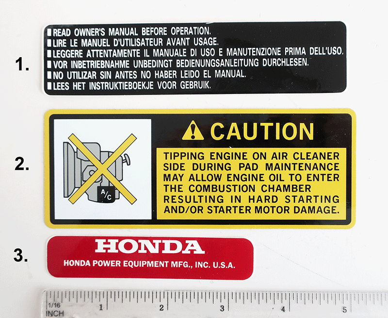 mowさん専用 OEM ENGINE DECAL SET, HONDA SMALL ENGINE, PROPANE BUFFERS, 9C33 | eBay