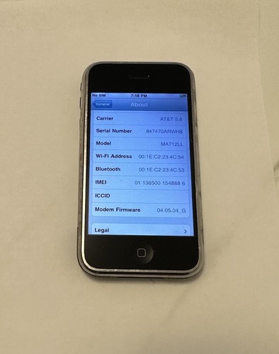 Apple iPhone 1st Generation - 8GB - Black (AT&T) A1203 (GSM) D8 - Picture 8 of 13