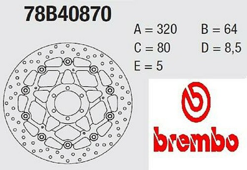 Dischi Freno Brembo Moto Morini Corsaro Veloce 1200 Anteriori Serie oro 320 Moto - Picture 2 of 3