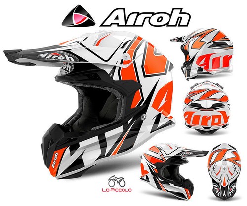 TOVSH32 Helmet Terminator Open Vision Off Road Airoh Shock Orange Gloss  MIS.L | eBay